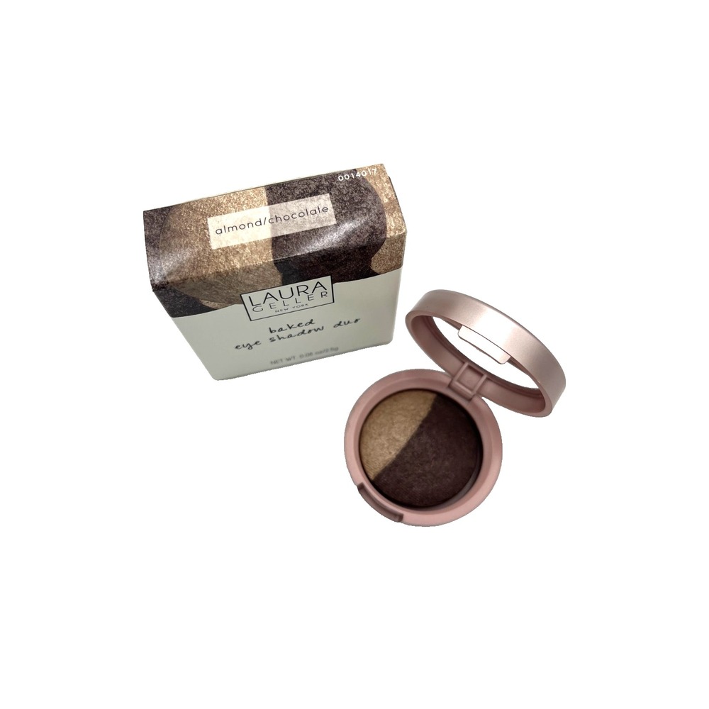 Laura Geller Baked Eye Shadow Eye Color Duo Almond Chocolate 0.08oz /2.5g - Picture 2 of 5